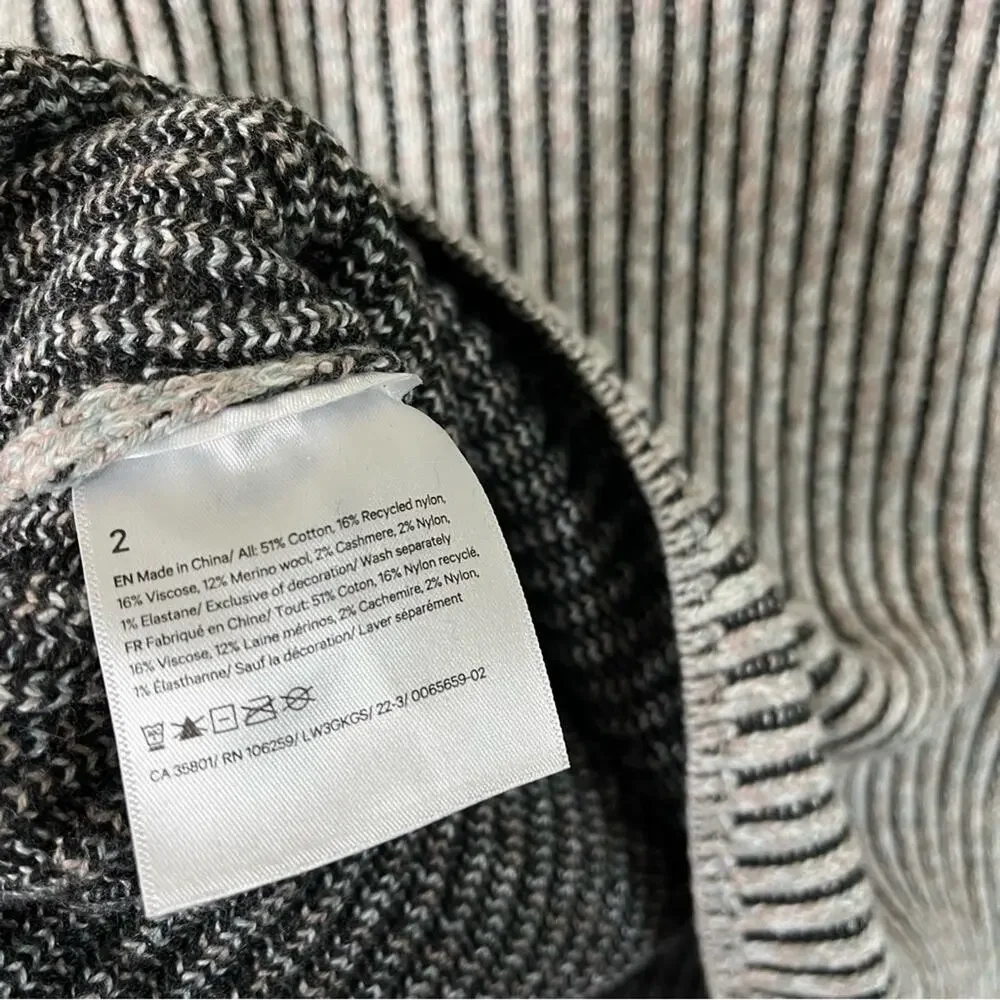 Lululemon Cotton-Cashmere Blend Mock Neck Sweater Gray Womens‎ Size 2